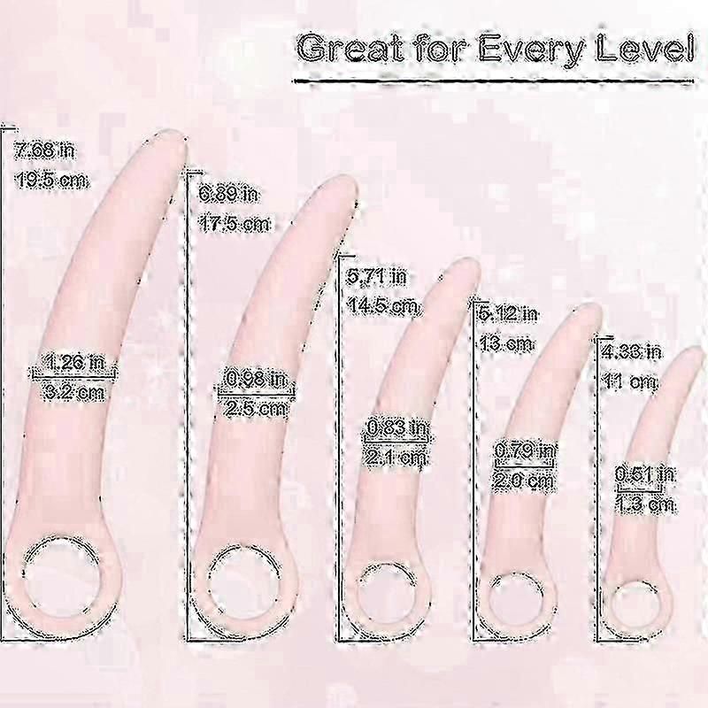New Qoqiu 5-pack Silicone Pelvic Floor Muscle Dilator Trainer Setpelvic Wand Massager For Womenpelvic Floor Muscle Trainer, Pelvic Floor Strength