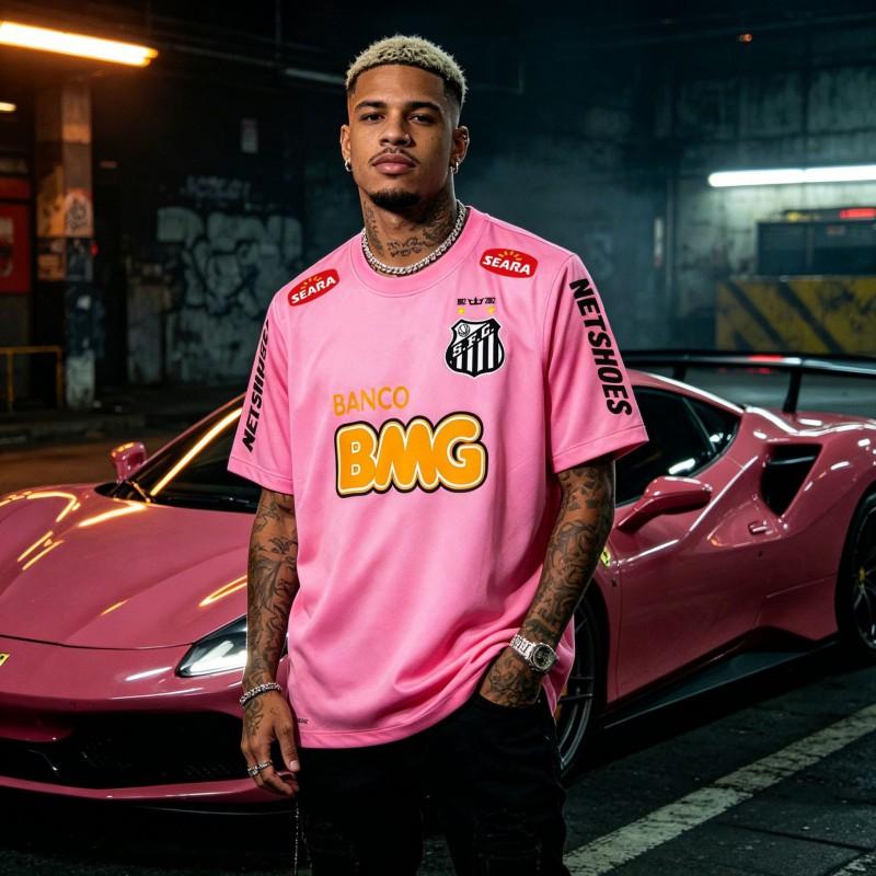Retro Classic Santos Football Jersey Men Women Short Sleeve Casual Hip Hop Streetwear Sportswear