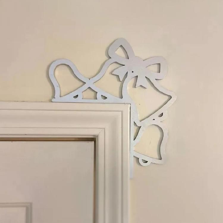 Door Frame Sign Christmas Wall Corner Decoration Metal Door Toppers Ornament Festives Home Embellishment Supplies