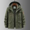 Inverno Imbottito di Cotone da Uomo Pile Ispessito Largo Casual Mezza Età e Anziani Multi-tasche Giacca Imbottita di Cotone Resistente al Freddo Medio