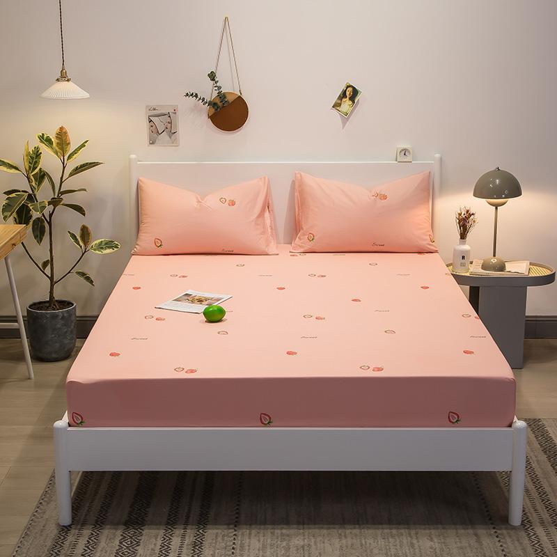 Colorful Floral Fitted Sheet Set 100% Cotton Bedding Set 3Pcs Bed Cover Pillowcases Skin-friendly Breathable Bedroom Decor