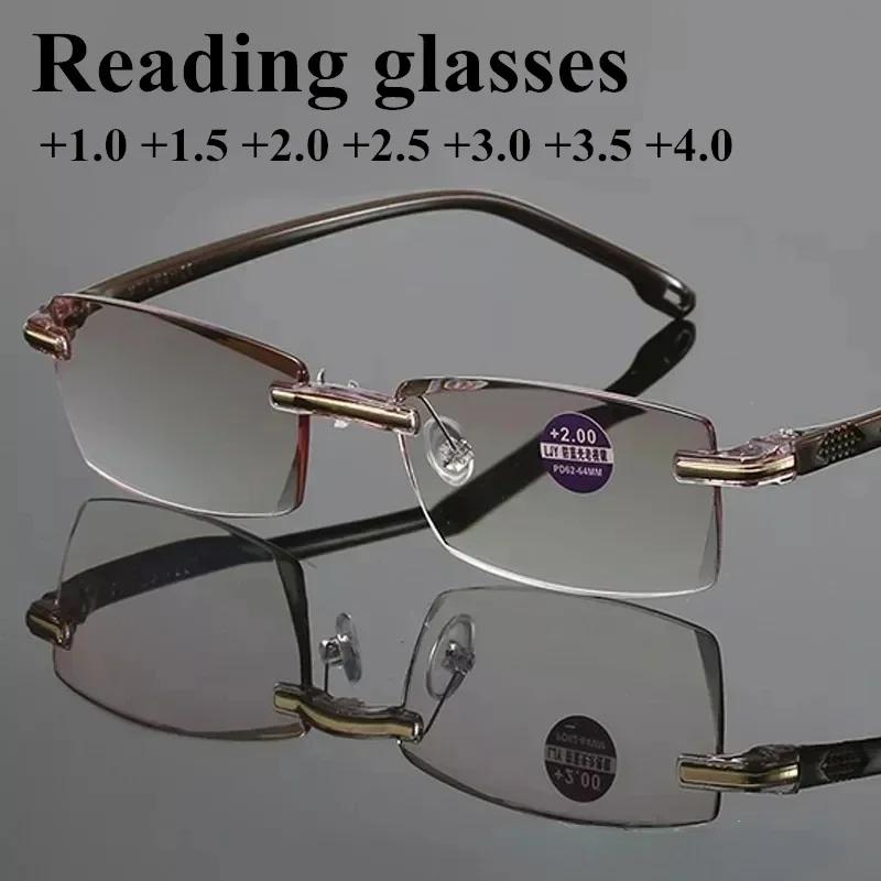 New Reading Glasses Men Magnification Eyewear Presbyopic Glasses Diopter Dimond Cutting +1.0 To +4.0 Blue Light Glasses
