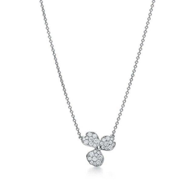

New Style 100% S925 Sterling Silver Flower Rhyme Series, with Zircon Flower Pendant Necklace Original Ladies Party Jewelry Gift