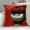 Classic Cartoon Cartoon Cat Cushion Cover Soft  EasyWash Pillow Case  Versatile for Couch Bed Travel and Office