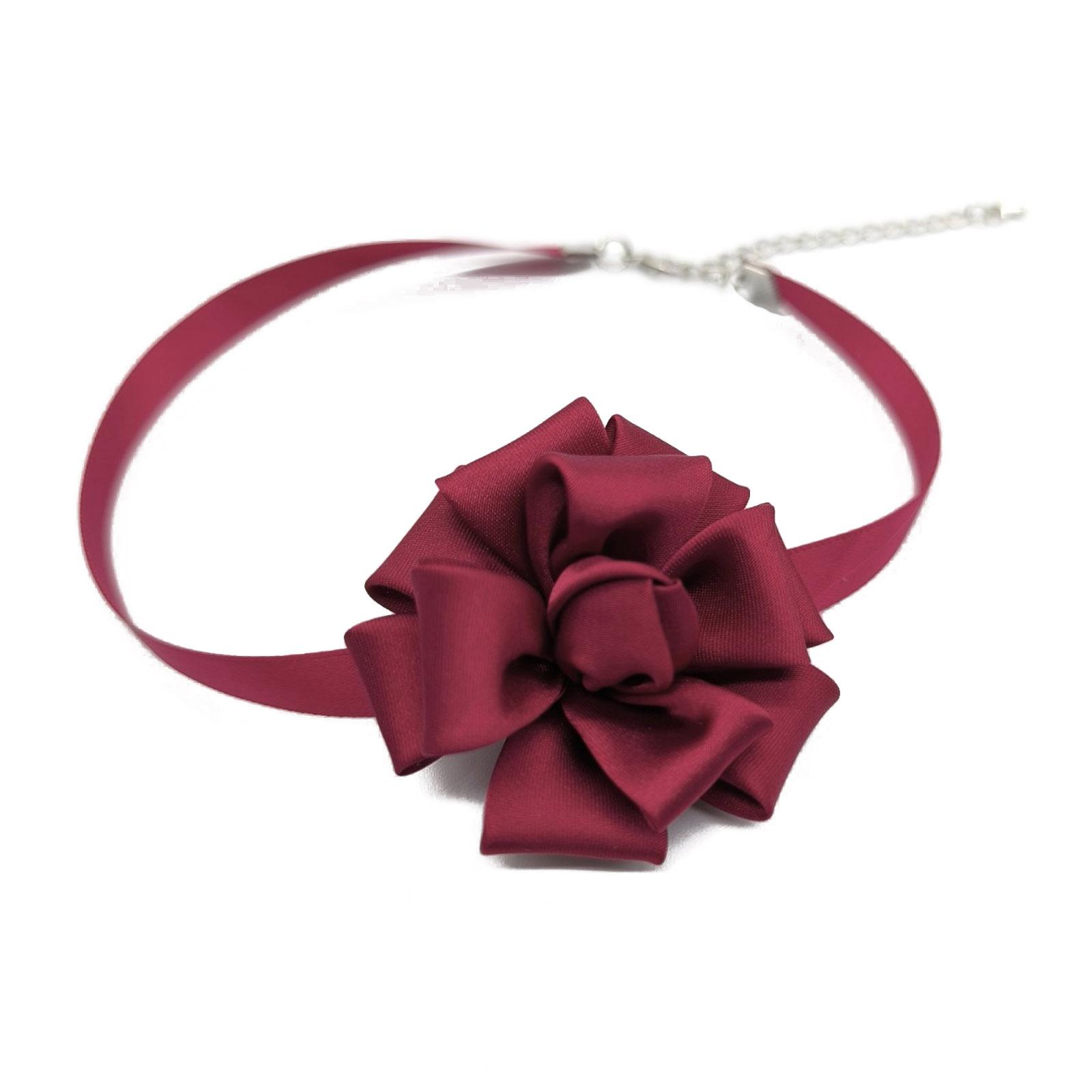 

Преувеличенное ожерелье-чокер с большим цветком розы, регулируемая цепочка на ключицу, элегантная цепочка на ключицу, женские ювелирные изделия красный