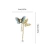 Sparkling Rhinestones Butterfly Tassels Brooch Animal Theme Lapel Badge Handmade Party Wear Decoration For Adults