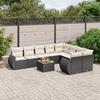 VidaXL Garden Lounge Set with Cushions 10 Pcs, Patio Sofas, Patio Furniture Set, Outdoor Furniture, Black 3257491