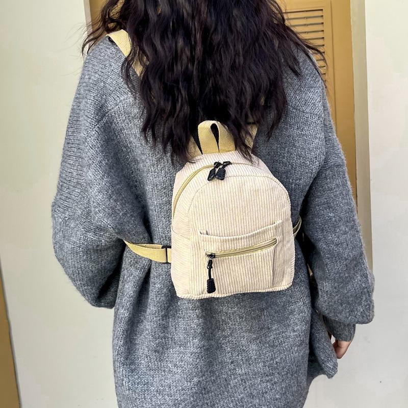 Corduroy backpack new women's bag fashionable simple backpack