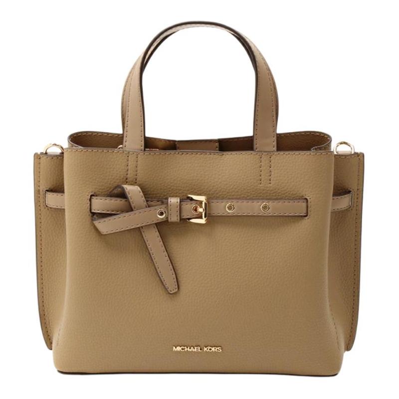 MICHAEL KORS Emilia Letter Logo Tote Bag Tote Bag Shopping Bag Shoulder Cowhide Leather Handbag Small Women s Camel коричневый