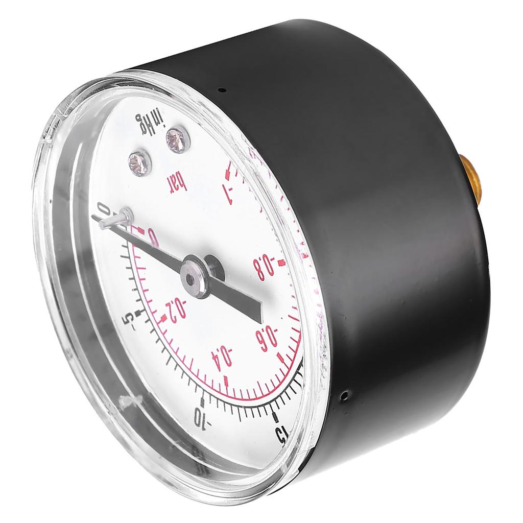 Vacuum Gauge 50mm 18 BSPT Back Connection 10Bar 300inHg Air Water Oil Gas