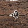 Round Black Onyx Gemstone Statement Eternity Friend Gift Ring Sterling Silver RR-49-19
