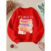 Kids Unisex Crewneck Sweatshirt, It's Okay To Positive Quote Stacked Book Floral Alarm Clock Print Soft Fleece Pullover For Kids Over 4 Years Old