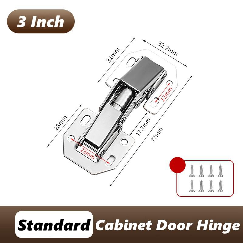 90 Degree Steel Cabinet Hinges No-Drilling Buffer Hinge Kitchen Cabinet Cupboard Hinges DIY Furniture Hardware Tools