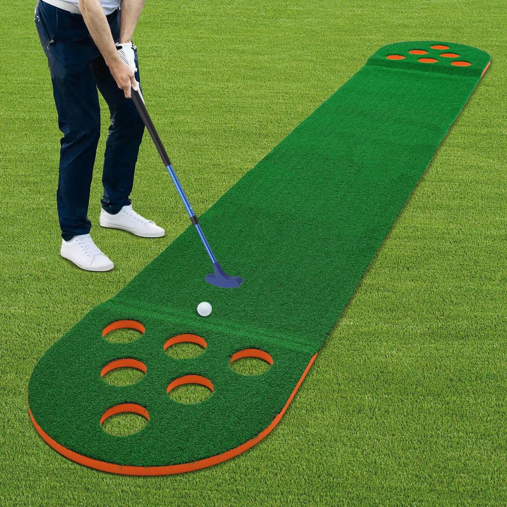 Profesjonalny koc do puttingu golfowego 12-dołkowy mini pole golfowe z rampą i regulowanymi kijami do ogrodu, na imprezę