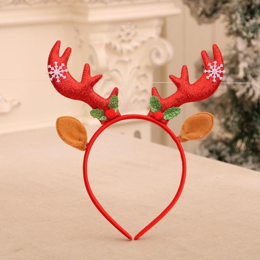 Individually Packaged Cartoon Christmas Headbands: Festive Decorations and Party Gifts with Antlers.
