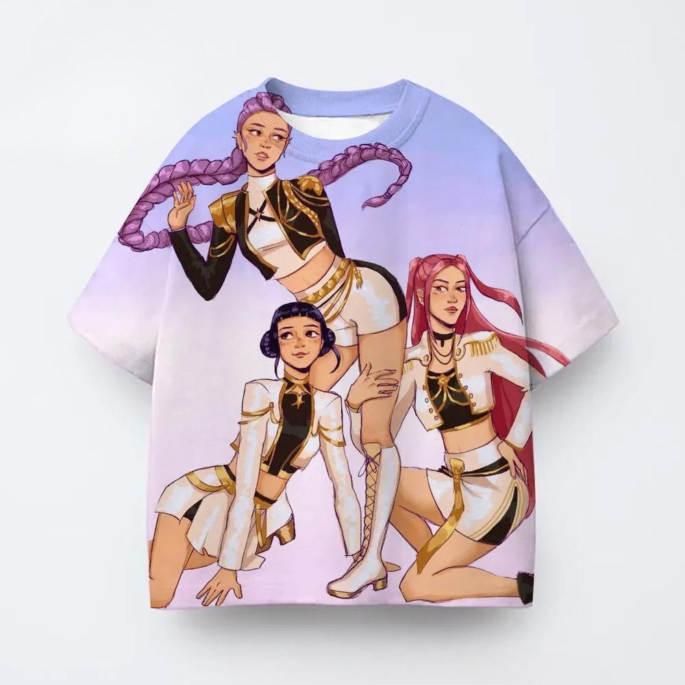 

Повсякденна мода Kpop Мисливці на демонів Дитяча 3D Мультяшна Літня Футболка з коротким рукавом Аніме Одяг 100