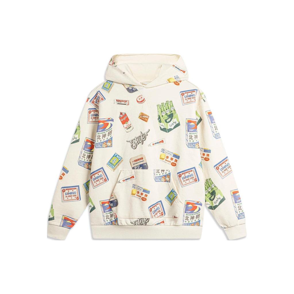 LI-NING Unisex Skateboarding Series Graphic Hooded Sweatshirt AWDU141-1