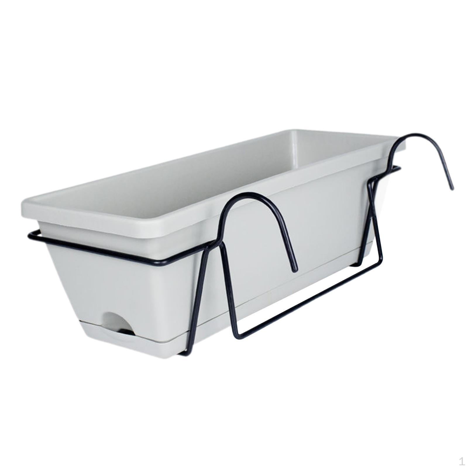 

Балконный забор, подвесной плантатор 17x7,4x5,9 дюйма, съемный поднос, легко устанавливаемый универсальный цветочный горшок светло-серый