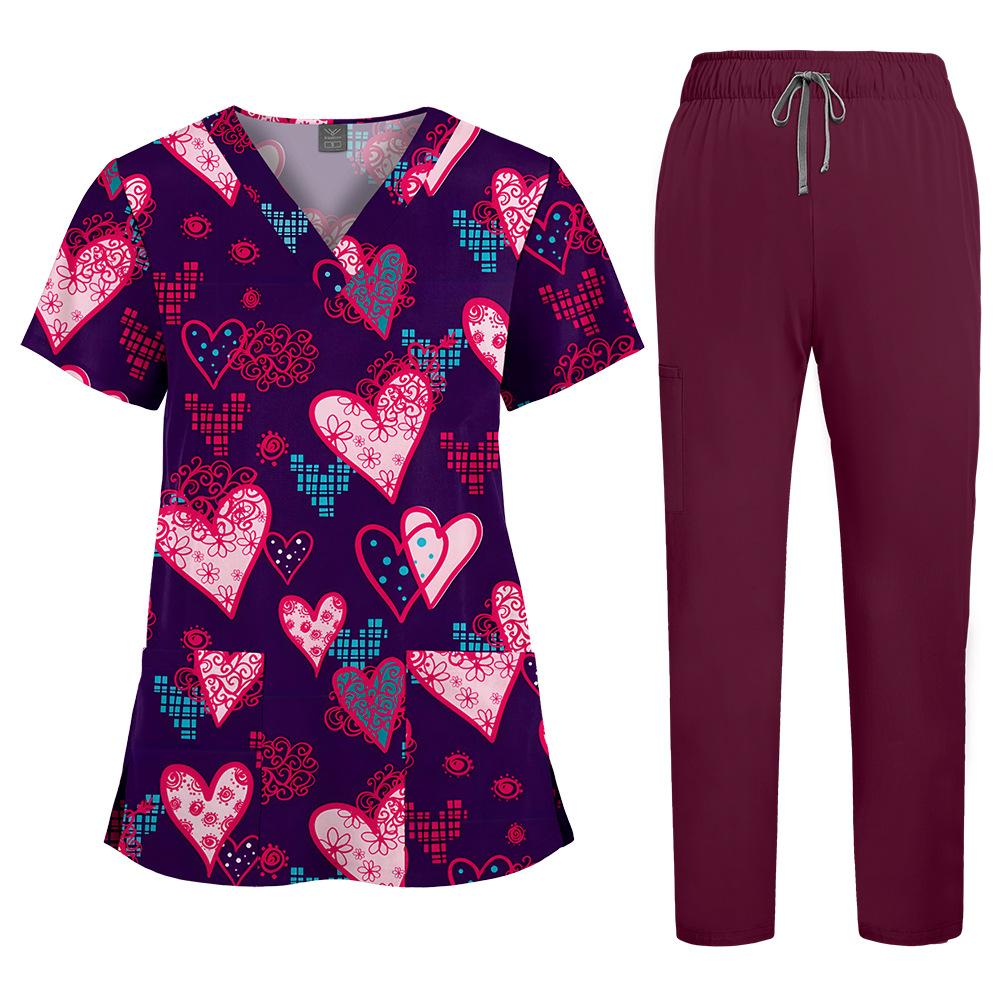 

Medical Clothing Hospital Short Sleeved Beauty Uniform Jogging Doctor Working Uniform Medical Surgical Multicolor Unisex Uniform S