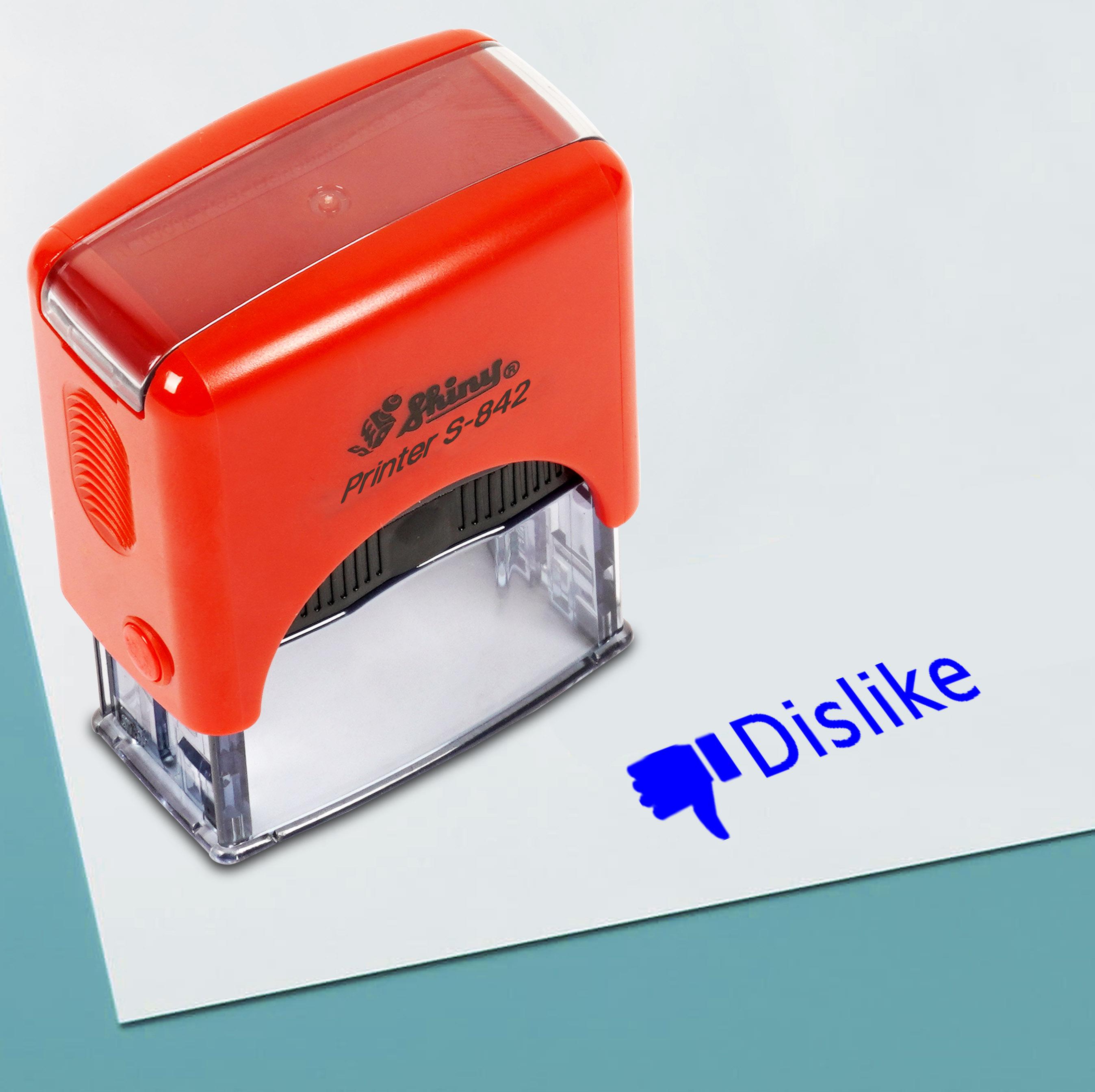 

Printtoo Dislike Self Inking Rubber Stamp Pre, Inked Office Stamp, Home Office Business Office, 38 x 14 mm, Blue-38 x 14 mm синій