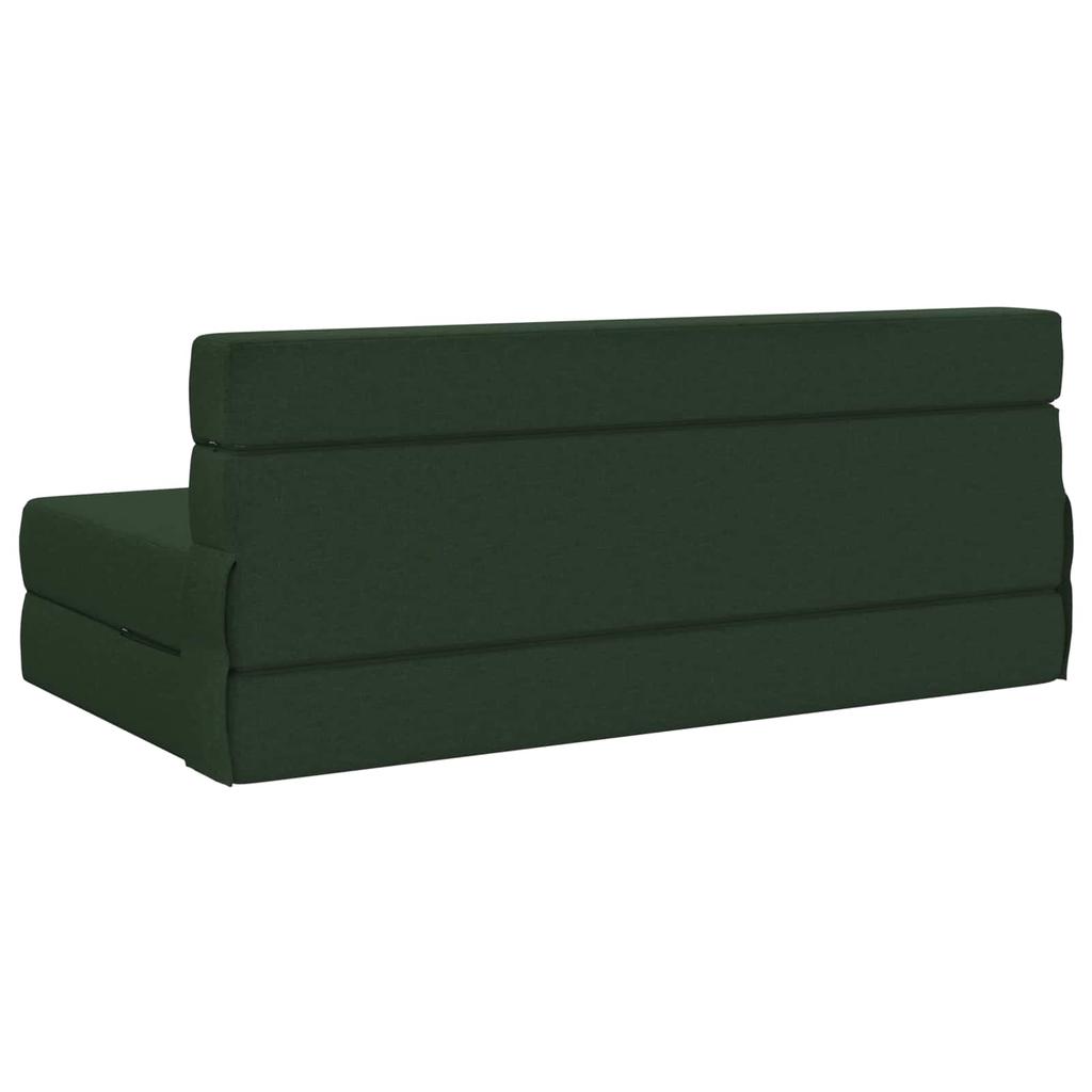 Folding Sofa Bed Dark Green 152 x 86.5 x 60 cm Fabric