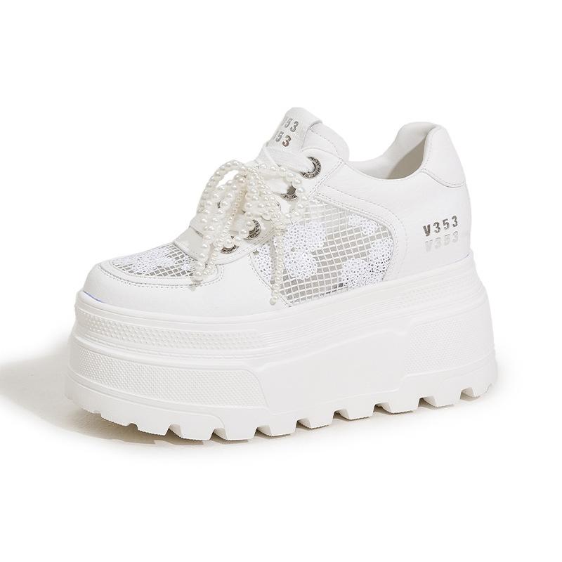 Thick-soled Women's Autumn New Hollow Breathable Mesh Sandals Versatile Casual Shoes Inner Height-increasing Women's Shoes