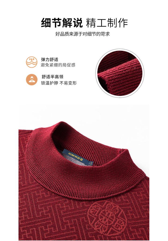 [New Year's Blessing] Knitted sweater with wool and velvet for men, autumn and winter, middle-aged and elderly, dad outfit