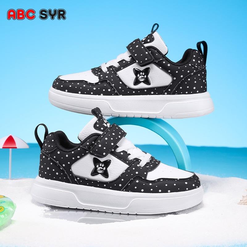 Children's Sports Shoes 2025 Autumn New Leather Comfortable Lightweight Non-slip Men and Girls Fashion Casual Children's Board Shoes Tide
