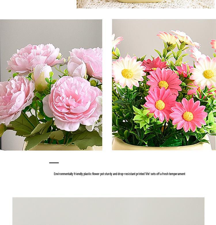 Sunflower Artificial Flower Arrangement - Small Potted Plants & Plastic Bouquets for Living Room and Dining Table Decor