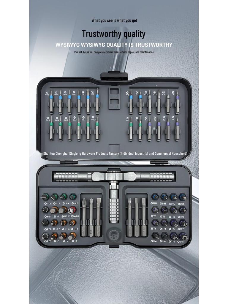 66-in-1 Präzisions-Ratschenschraubendreher-Set für Haushalts-, Computer- und Telefonreparaturen