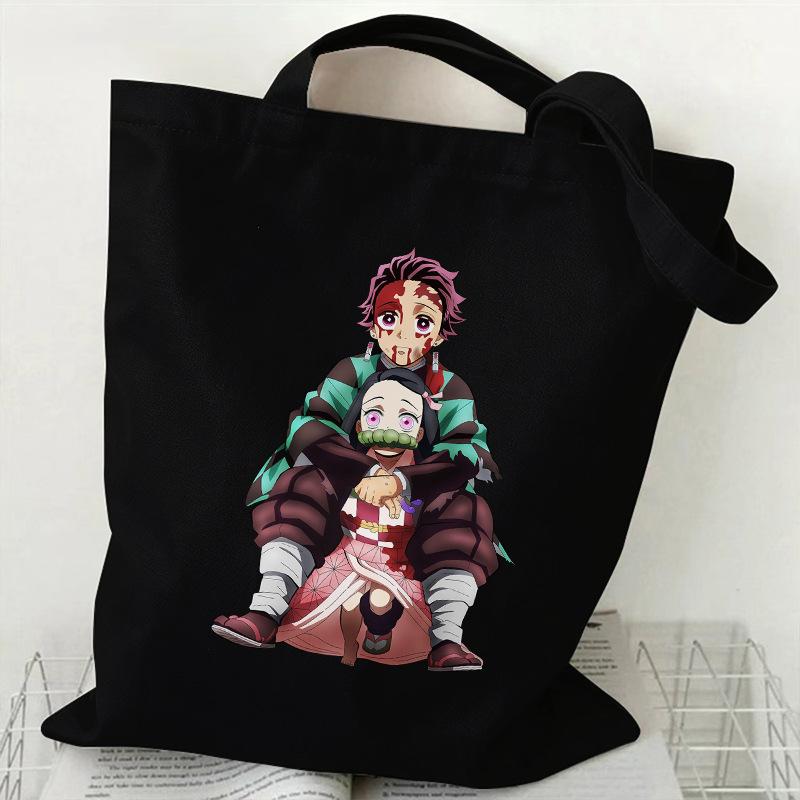Japan cartoon comics Demon Slayer printed canvas bag Tote Bag Shopping Bag