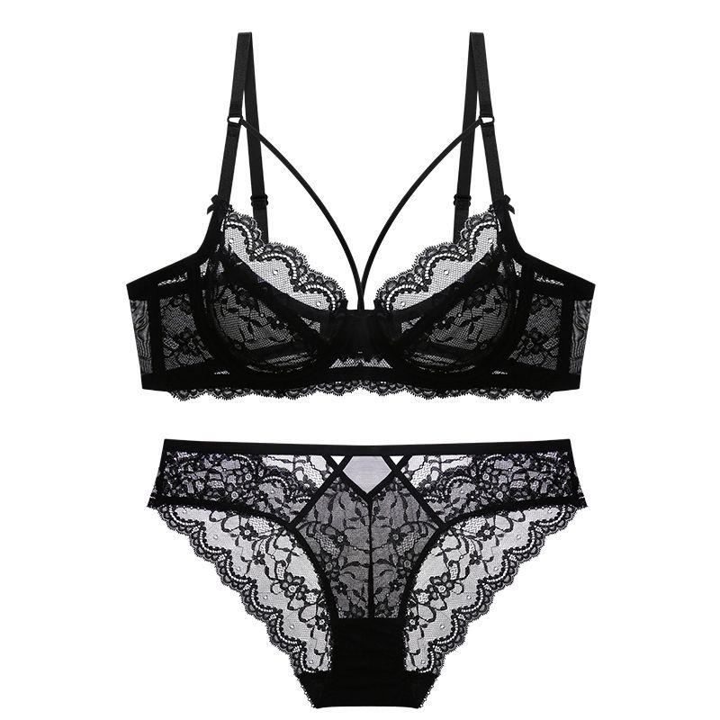 Neues reines Verlangen sexy Spitze transparent kleines Brust-Unterwäsche-Damenanzug dünn dick mm große Brust kleine große Größe BH-Abdeckung