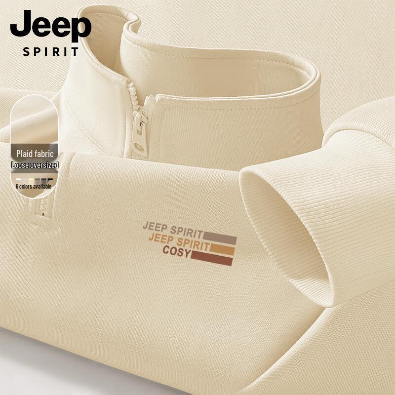 JEEP SPIRIT Men s Stand Collar Loose Fit Sweatshirt XL