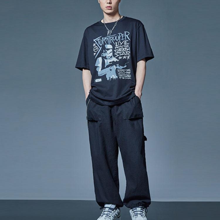 Li Ning X Star Wars Collaboration Sports Casual Crew Neck Short Sleeve T-Shirt Men T-Shirt Black AHSR335-2