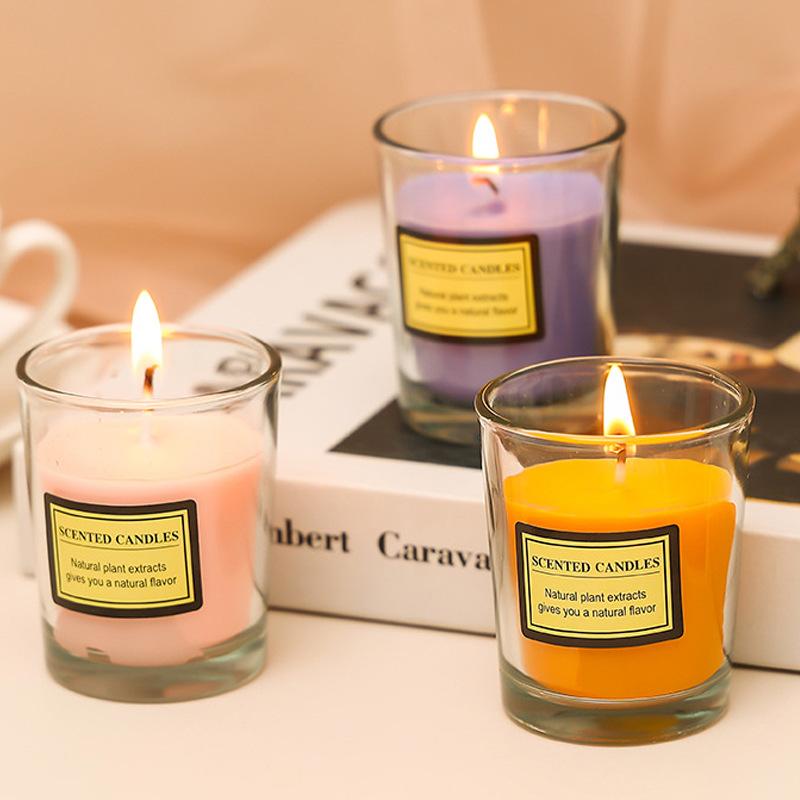 Creative Gift Glass Cup Handmade Plant Wax Home Scented Candle Ornaments Scented Candle