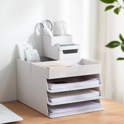 Office Storage Box Stackable Save Space Stationery Desk Cabinet Jewelry Box Desktop Storage Rack Cosmetic Organizer Jewelry Box