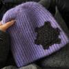 Woolen Snowflake Cap With Breathable Design For Cold Season Women