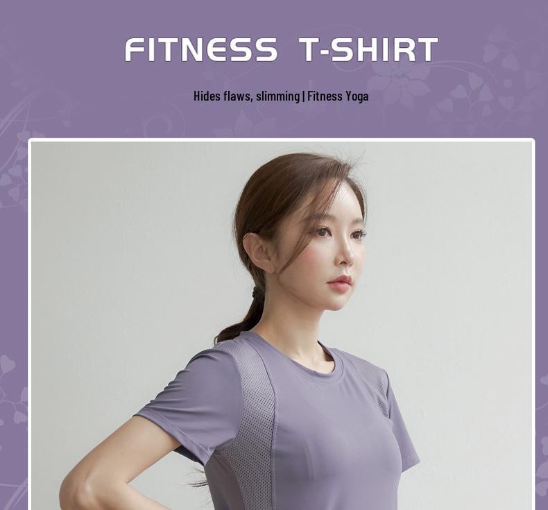 Women's Yoga Spring/Summer Slimming Fitness Top - Short Sleeve, Outdoor Running, Fashionable Body Shaping Activewear