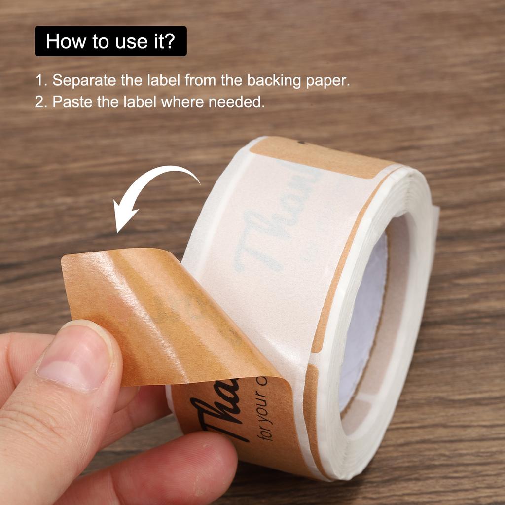 1 Roll Thank You for Your Purchase Stickers Adhesive Rectangle Gift Seal Labels for DIY Business Self-adhesive Paper Labels