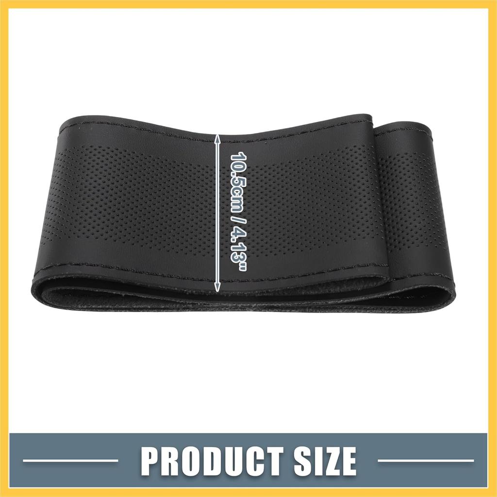 Car Hand Sewn DIY Steering Wheel Cover Breathable Comfortable 38cm Stitch On Wrap Cover Microfiber Leather Black Stitches Auto Replacement Parts