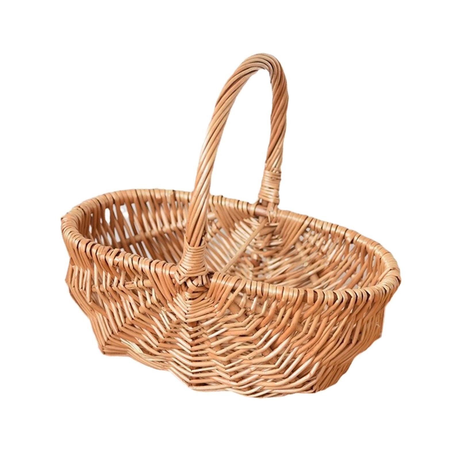 User Friendly Natural Wicker Basket Portable And Breathable Perfect For Picnics Outings And Home Storage Of Produce S 1469₽