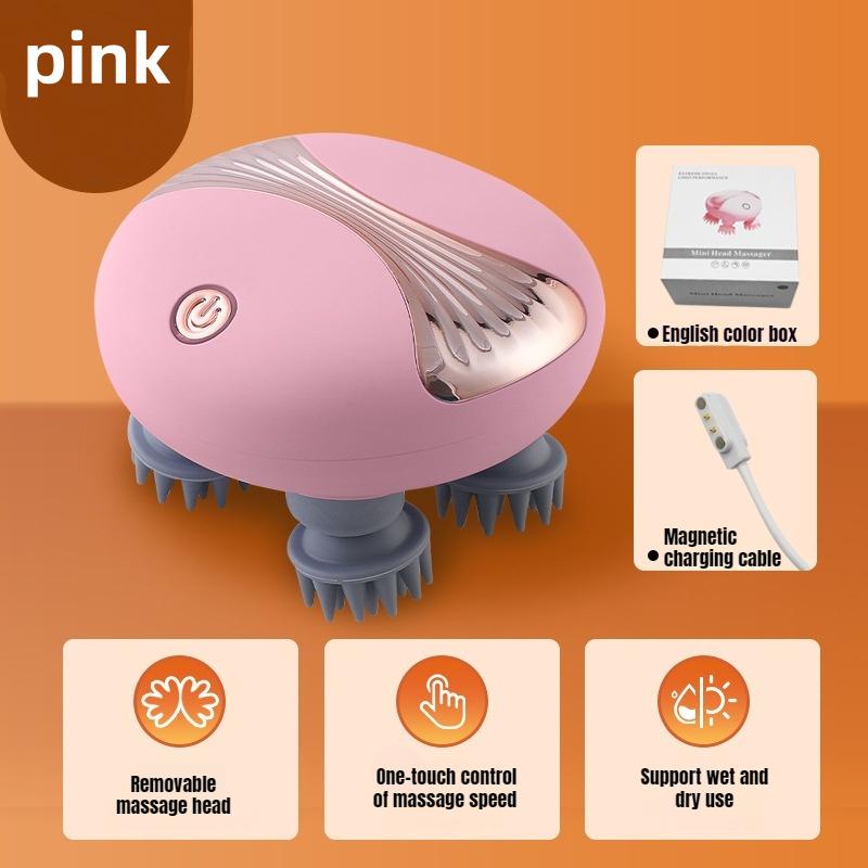 

Массажер для головы IPX Класс Водонепроницаемый Массажер для Глубокого Очищения Головы Экстрактор Души Электрический Массажер для Кожи Головы розовый