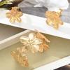 3Pcs/Set Fashion Metal Large Flower Splicing Bracelet for Women Trend Open Flowers Bangle Rings Sets Party Holiday Jewelry Gifts
