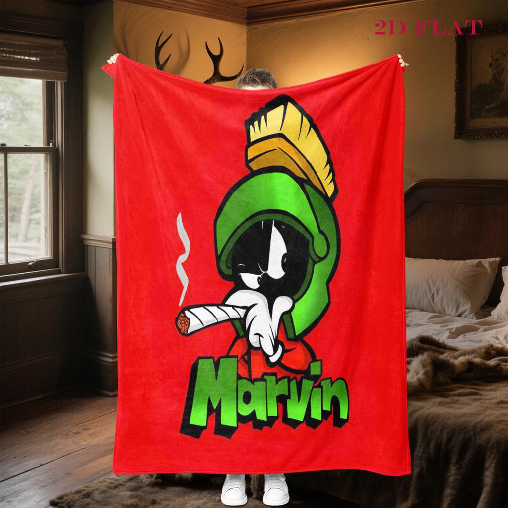 Martian Melodies: Looney Tunes Adventure blanket blanket Camping trip Digital printing Christmas gifts sheet