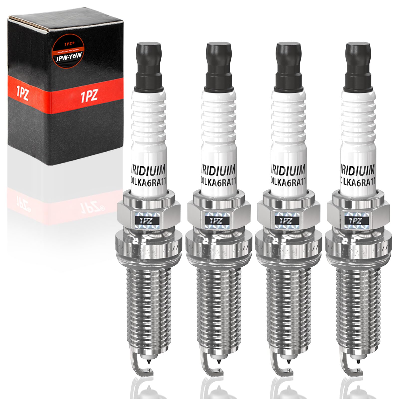1PZ Car Spark Set of Double for Nissan Versa Number Engine JPW-Y6W Plugs, 4, Iridium, Durable, Altima, Cube, NV, Sentra, (Part 22401JD01B, FXE20HR11,