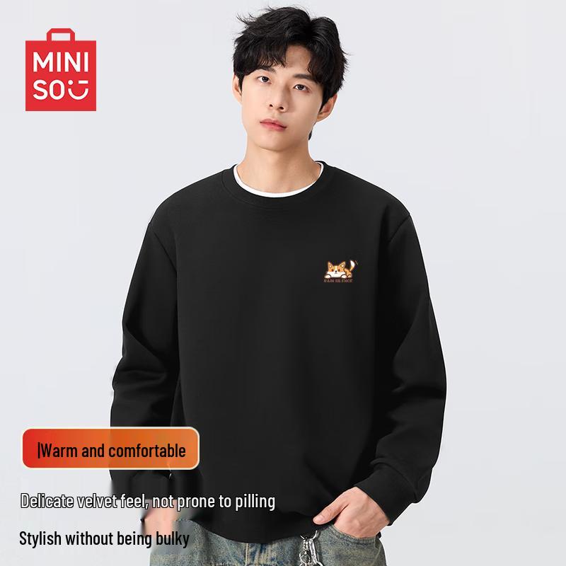 

MINISO Men s Plush-Lined Crewneck Sweatshirt XL