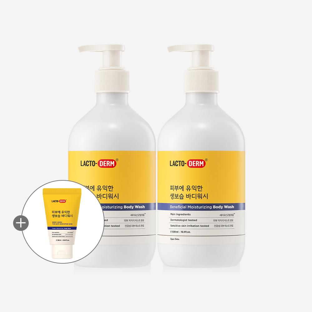 Lactoderm Skin-Beneficial Life-Moisturizing Wash 500ml x 2