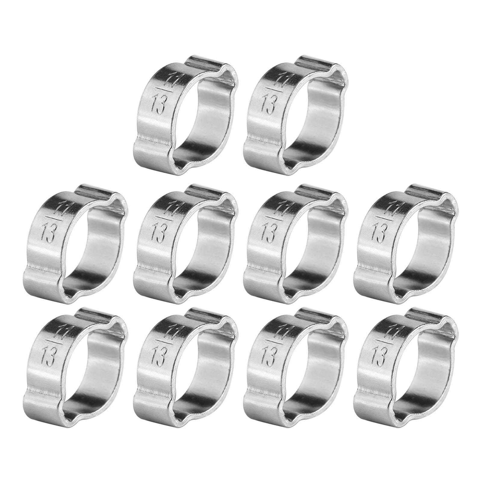 

10pcs Zinc Plated Iron Galvanized Two Ear Hose Clamp 5‑23mm for Fule Petrol Pipe Tube Type 2