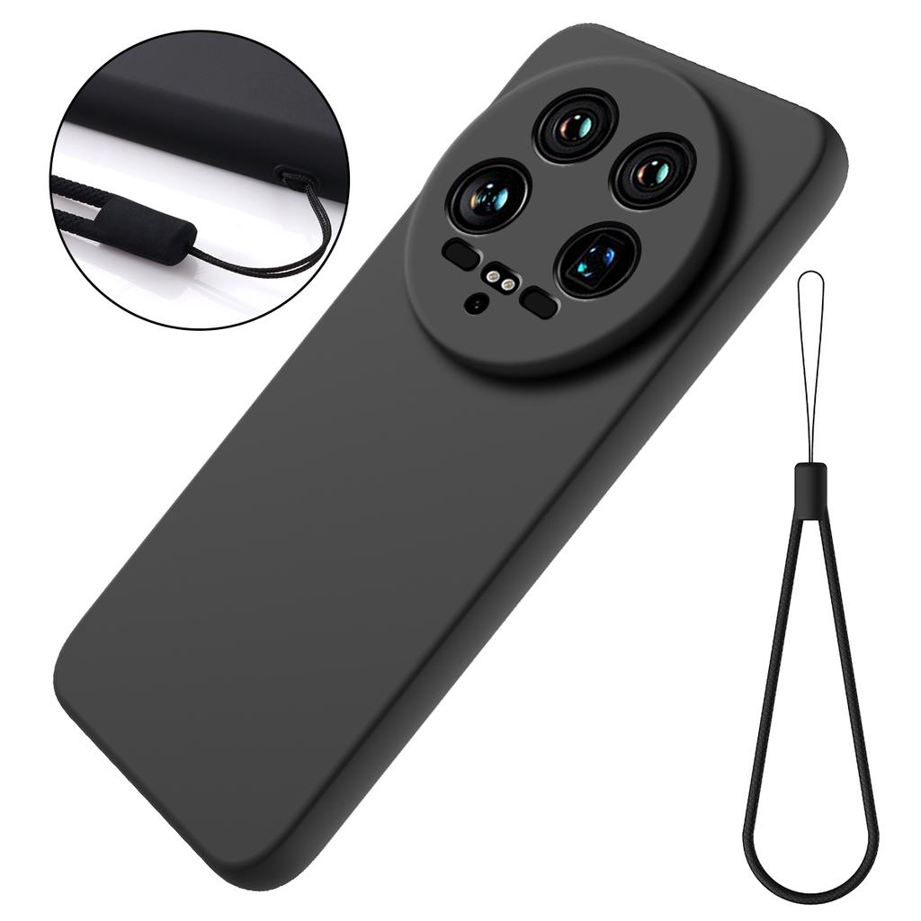 For Xiaomi 14 Ultra Phone Case Liquid Silicone Protective Cover with Hand Strap
