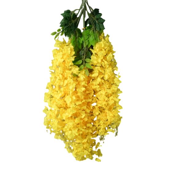 Artificial Wisteria Flower Hanging Garland Faux Silk Hanging Flower Strings Fake Wisteria Flower Vine for Wedding Garden Background Decor